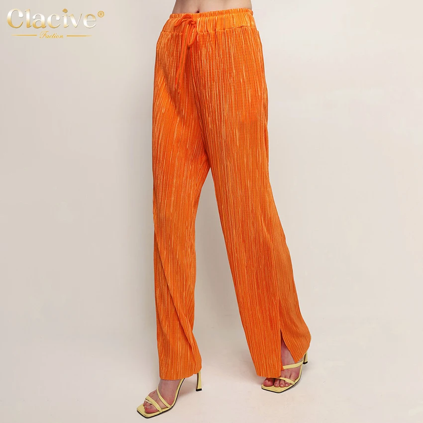 Clacive Elegant Slim Women'S Pants 2021 Fashion Elastic Waist Lace-Up Traf Ladies Trousers Elegant Loose Pleated Pants For Women
Clacive Elegant Slim Women'S Pants 2021 Fashion Elastic Waist Lace-Up Traf Ladies Trousers Elegant Loose Pleated Pants For Women