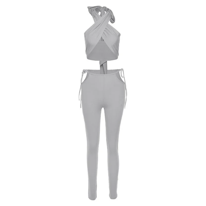 2021 Summer Women's New Sexy Bandage Sleeveless Open Navel Vest Pants Sets Casual Suit Women Clothing Crop Top Leggings Corset
2021 Summer Women's New Sexy Bandage Sleeveless Open Navel Vest Pants Sets Casual Suit Women Clothing Crop Top Leggings Corset