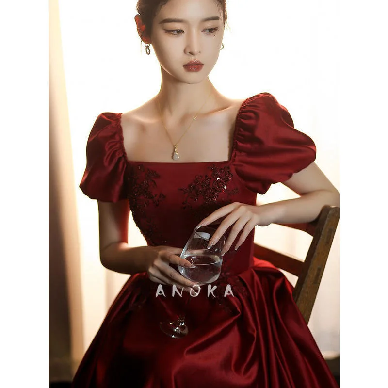 French toast bride 2021 new wine red wedding engagement back door evening dress women's dress can be worn at ordinary times
French toast bride 2021 new wine red wedding engagement back door evening dress women's dress can be worn at ordinary times