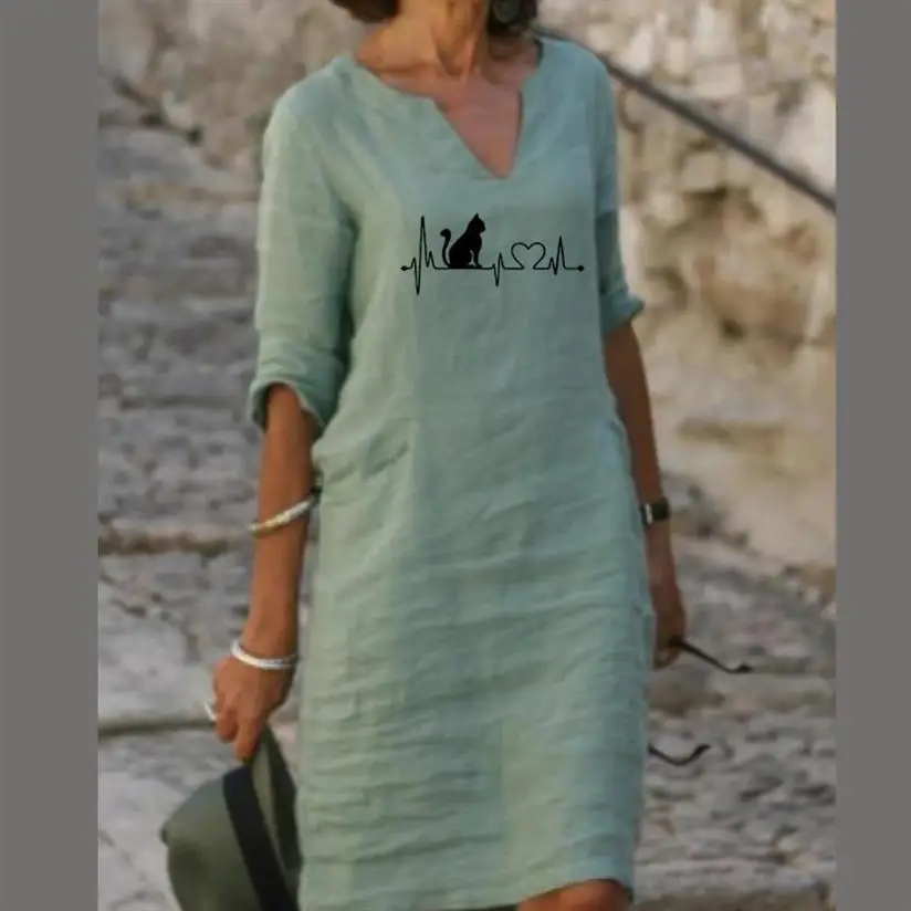 Short Sleeve U-Neck Mid-Length Dress Long Sleeve Letters Print Summer Women Vintage Vestidos Boho Lolita
Short Sleeve U-Neck Mid-Length Dress Long Sleeve Letters Print Summer Women Vintage Vestidos Boho Lolita
