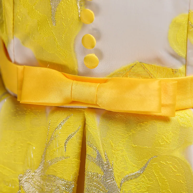 Flower Girls Dresses Embroidery Sleeveless Bow Luxury Yellow Ball Gown O-Neck Knee-Length Button Kids Party Princess Skirt F105
Flower Girls Dresses Embroidery Sleeveless Bow Luxury Yellow Ball Gown O-Neck Knee-Length Button Kids Party Princess Skirt F105
