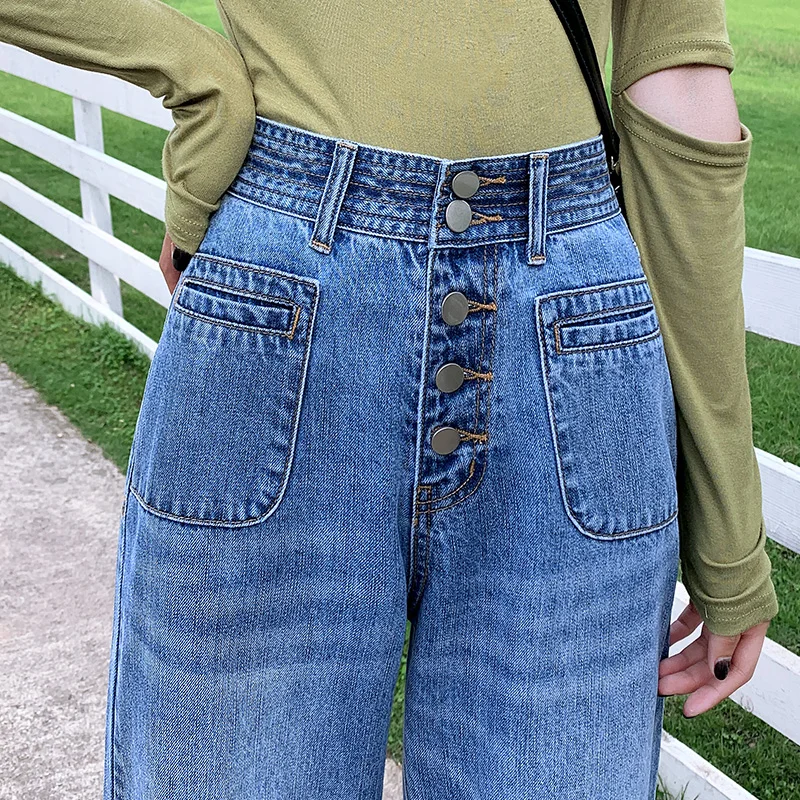 TongSiHai Jeans Women Ladies High Waist High Waist Wide Leg Pants Girls Students Casual Loose Cotton Denim Trousers
TongSiHai Jeans Women Ladies High Waist High Waist Wide Leg Pants Girls Students Casual Loose Cotton Denim Trousers
