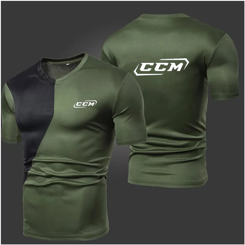 2021 Summer New CCM Logo Men High-Quality T-Shirt Solid Color Stitching Casual Breathable Sports Slim Short-Sleeved V-Neck Spot
2021 Summer New CCM Logo Men High-Quality T-Shirt Solid Color Stitching Casual Breathable Sports Slim Short-Sleeved V-Neck Spot