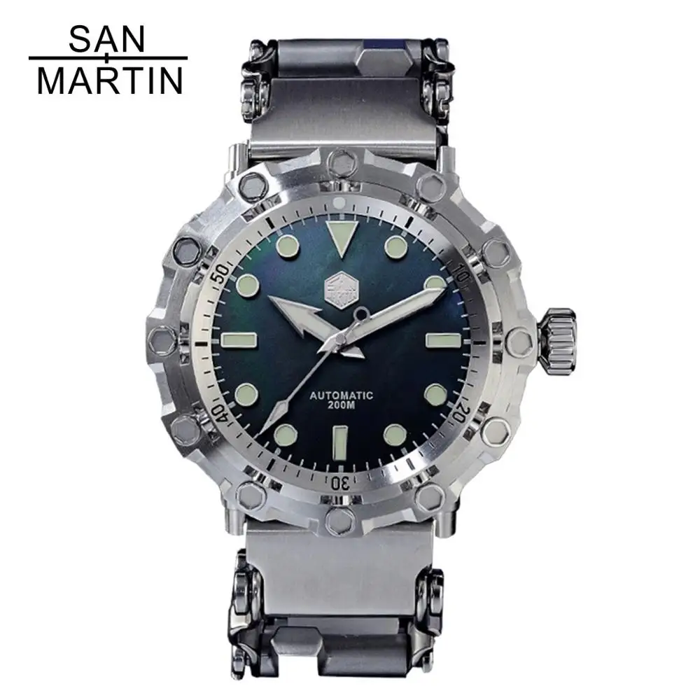 San Martin New Original Design DivIng Stainless Steel Men's Watch 20ATM Sapphire Crystal Big Mechanical Wrist watch Men Relojes
San Martin New Original Design DivIng Stainless Steel Men's Watch 20ATM Sapphire Crystal Big Mechanical Wrist watch Men Relojes