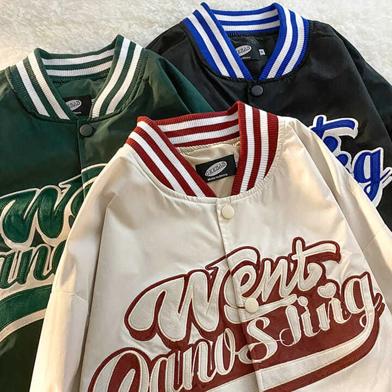 European and American alphabet embroidery jackets women street hip-hop baseball uniform coats Y2K couple casual all-match jacket
European and American alphabet embroidery jackets women street hip-hop baseball uniform coats Y2K couple casual all-match jacket