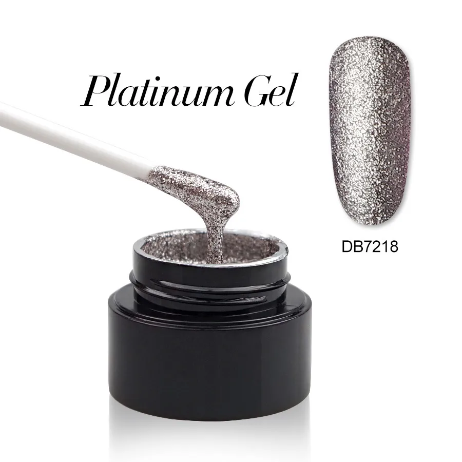 Гель-лак для ногтей Platinum Sequins розовое золото блестящий лак мерцающие блестки
