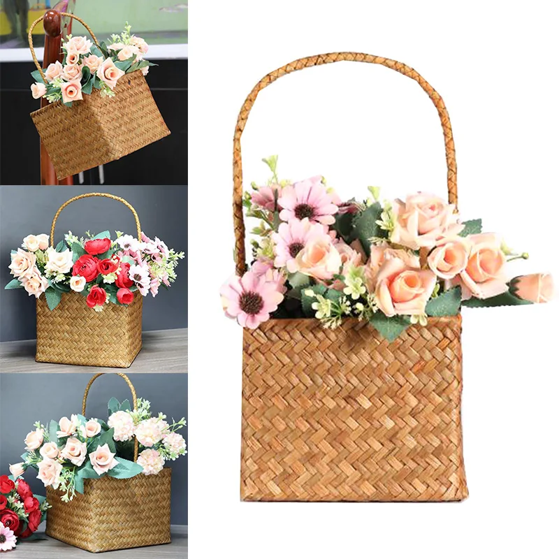 Flower Basket Home Decoration Storage Basket Creative Environmental Protection Vegetables Fruits Handmade Straw Flowers Gift Box 
Flower Basket Home Decoration Storage Basket Creative Environmental Protection Vegetables Fruits Handmade Straw Flowers Gift Box