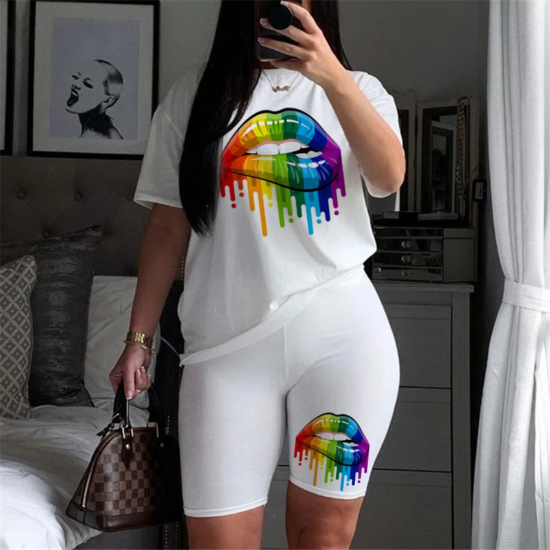 Women Two Piece Set Lips T Shirts And Shorts Pyama Sets Summer Casual Joggers Tracksuit Shorts Sexy Outfit For Woman Clothing
Women Two Piece Set Lips T Shirts And Shorts Pyama Sets Summer Casual Joggers Tracksuit Shorts Sexy Outfit For Woman Clothing