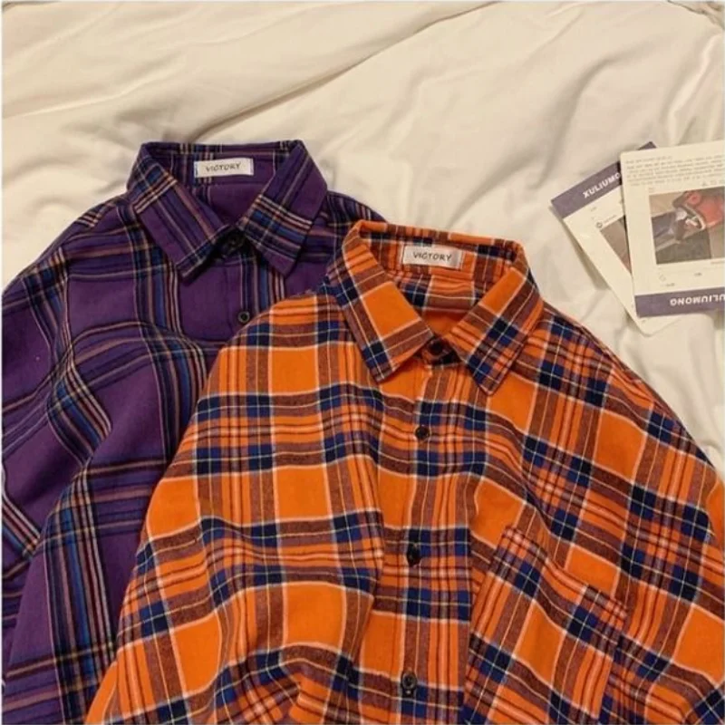 Deeptown Checkered Shirt Woman Plaid Korean Style Button Up Blouse with Lush Sleeves 2021 Fashion Oversized Vintage Purple Top
Deeptown Checkered Shirt Woman Plaid Korean Style Button Up Blouse with Lush Sleeves 2021 Fashion Oversized Vintage Purple Top
