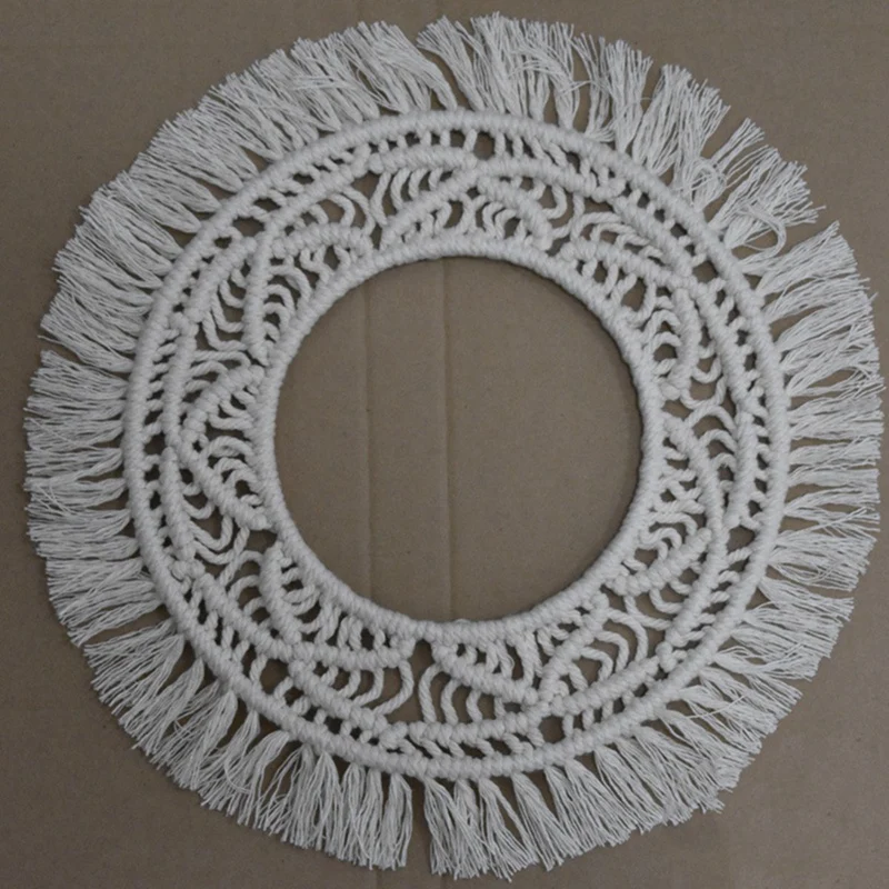 Hand Knotted Macrame Wall Art Handmade Cotton Bohemian Wall Hanging Tapestry & Bohemian Fringed Wall Frame Tapestry-B
Hand Knotted Macrame Wall Art Handmade Cotton Bohemian Wall Hanging Tapestry & Bohemian Fringed Wall Frame Tapestry-B