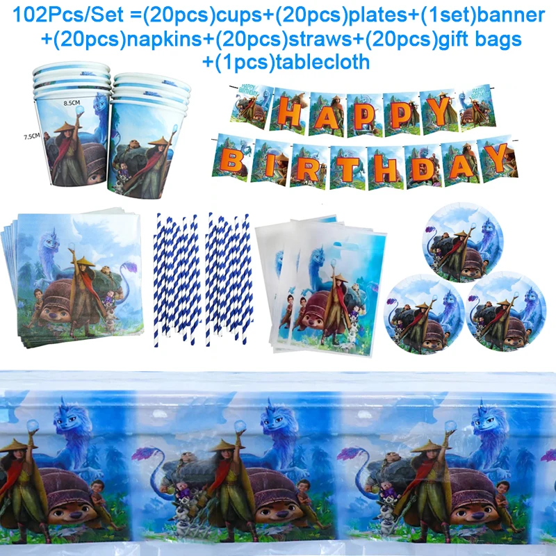 Hot Raya and The Last Dragon Party Supplies Decorations Birthday Theme Disposable Tableware Cups Plates For Kids Baby Party Set
Hot Raya and The Last Dragon Party Supplies Decorations Birthday Theme Disposable Tableware Cups Plates For Kids Baby Party Set