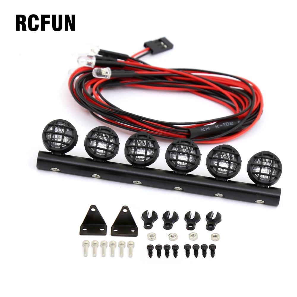 RC Car Light Bar Ultra Bright LED Roof Lamp Headlight With 6 Spotlights For Axial SCX10 MN HSP Tamiya CC01 1/10 1/8 Vehi
RC Car Light Bar Ultra Bright LED Roof Lamp Headlight With 6 Spotlights For Axial SCX10 MN HSP Tamiya CC01 1/10 1/8 Vehi