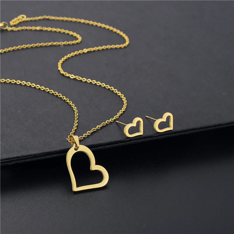 Fashion Stainless Steel Heart Cross Pendant Charm Necklace & Earrings Hollow Chian Choker Jewelry Set For Women Accessories Gift
Fashion Stainless Steel Heart Cross Pendant Charm Necklace & Earrings Hollow Chian Choker Jewelry Set For Women Accessories Gift