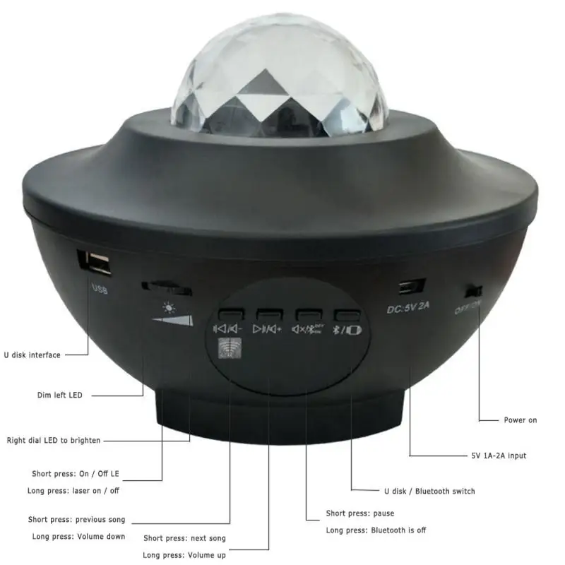 5V 10 Mode Bluetooth Projection Light Music Sound Control Starry Sky Projection Night Light USB Cable Starry Sky Projection Lamp
5V 10 Mode Bluetooth Projection Light Music Sound Control Starry Sky Projection Night Light USB Cable Starry Sky Projection Lamp