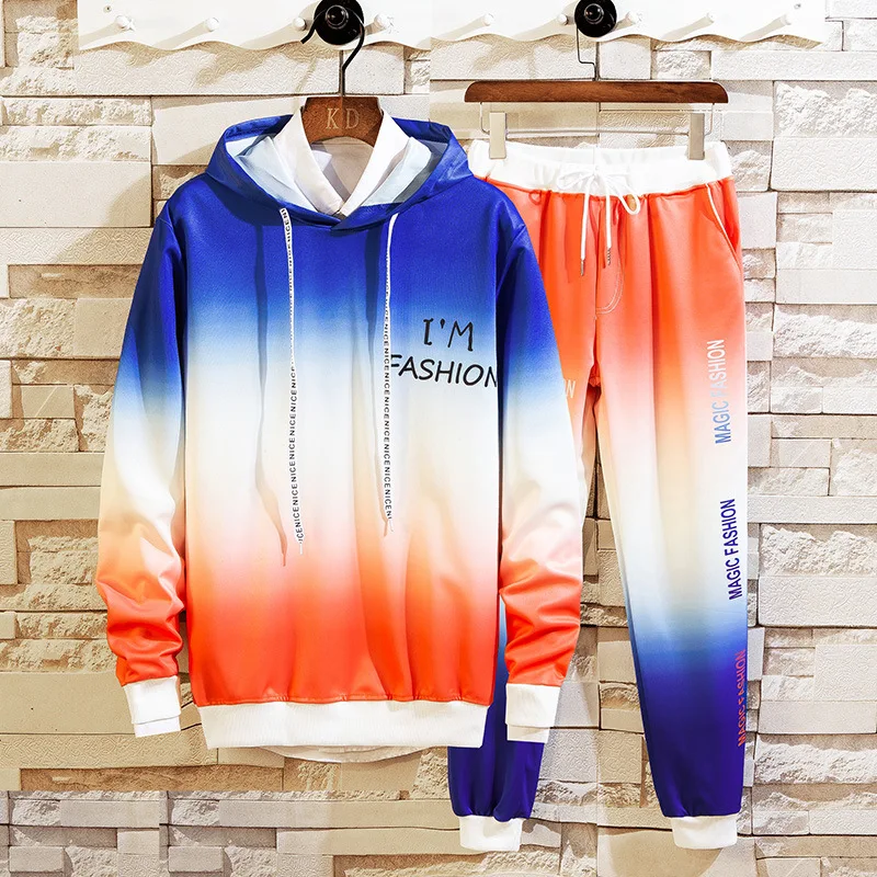 Long-sleeved Gradient Color Men's Loose Pants Trendy Brand Hooded Clothes Casual Sports Suit Tracksuit Men Homme
Long-sleeved Gradient Color Men's Loose Pants Trendy Brand Hooded Clothes Casual Sports Suit Tracksuit Men Homme