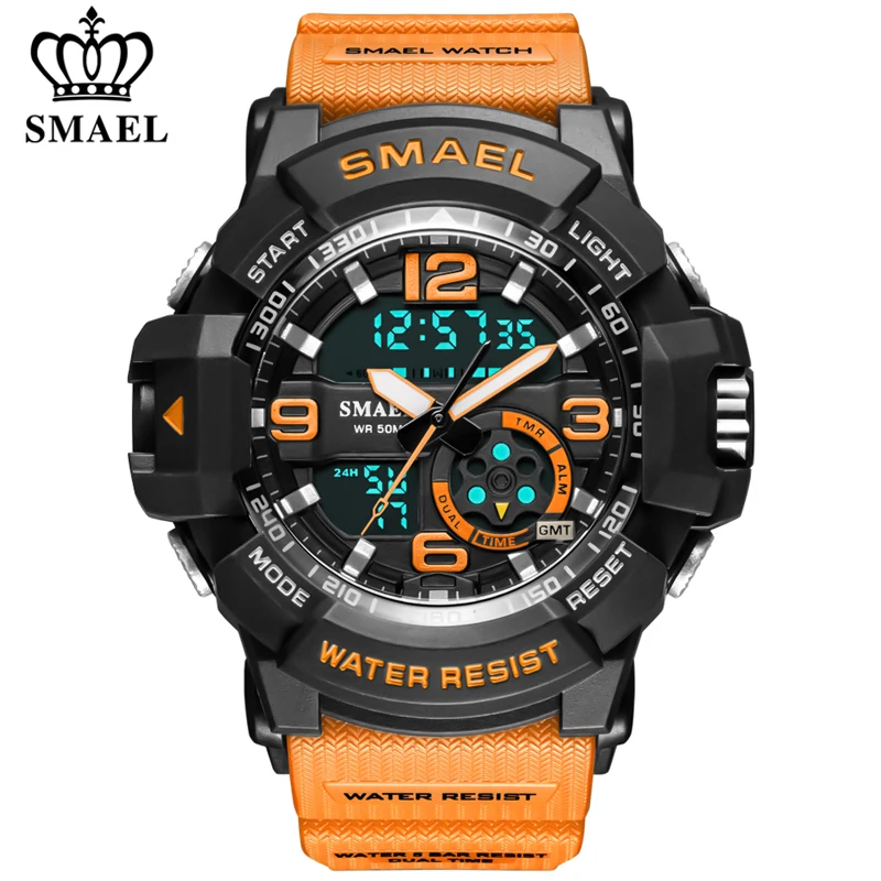 SMAEL брендовые новые мужские военные часы кварцевые спортивные водонепроницаемые