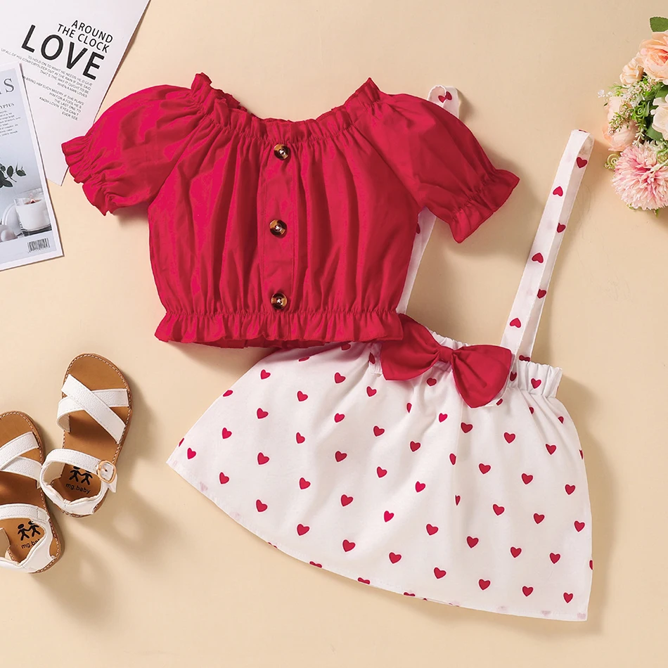 2022 Girls Suit Red Top+ Skirt Infant Girls 2pcs Clothes Summer Casual Outfits Clothing For 1 -6 Years Children
2022 Girls Suit Red Top+ Skirt Infant Girls 2pcs Clothes Summer Casual Outfits Clothing For 1 -6 Years Children