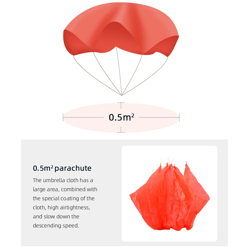 Lightweight Flight Umbrella Safety Drone Parachute Flight Safety Parachute for DJI Mavic Air 2 Drone Accessories
Lightweight Flight Umbrella Safety Drone Parachute Flight Safety Parachute for DJI Mavic Air 2 Drone Accessories