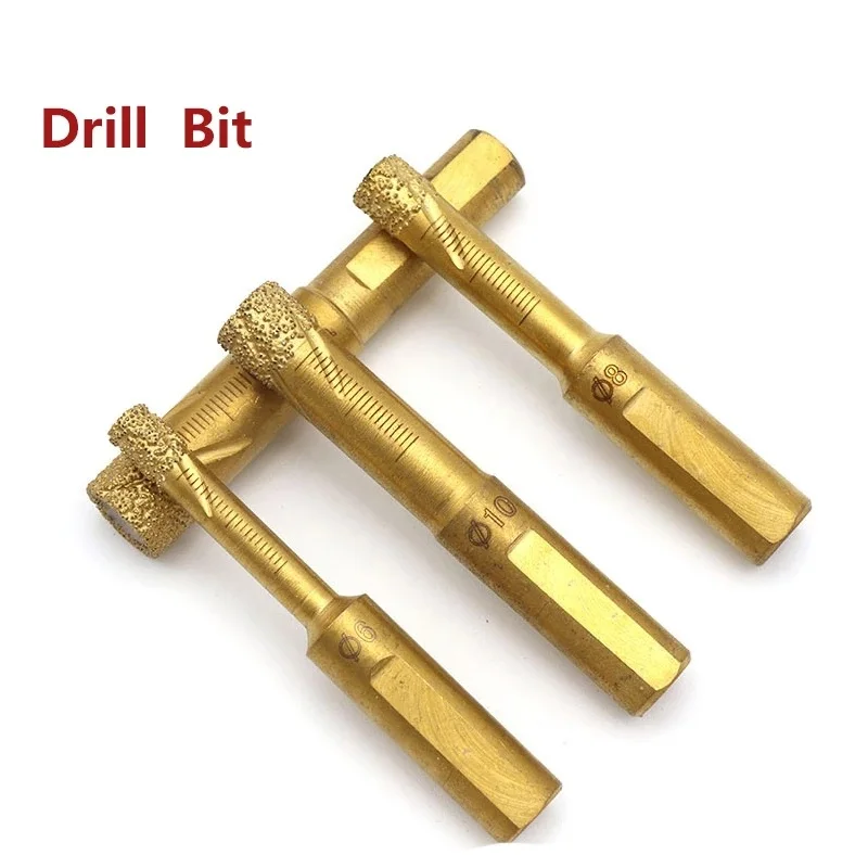 

1pcs Shank 10mm Diamond Dry Drill Bit Brazing Hole Opener Saw Bit 6/8/10/12mm For Vitrified Brick Tile Glass Granite Stone Floor