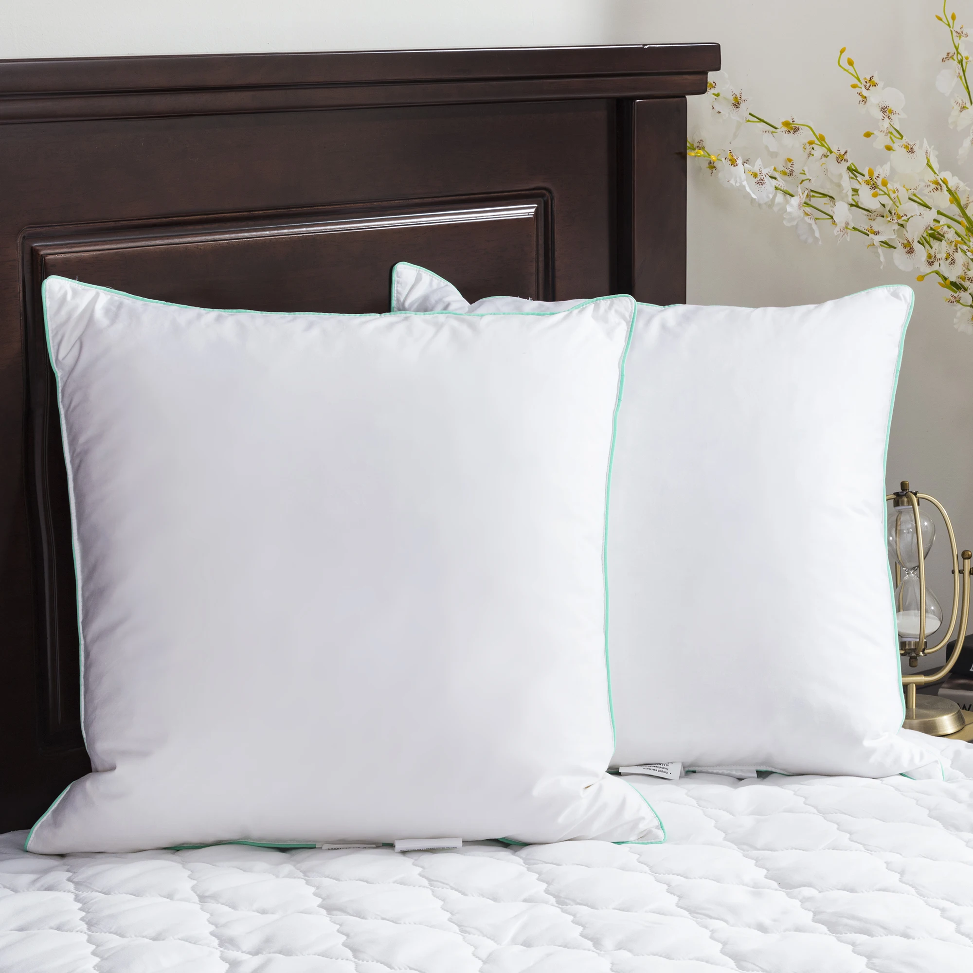 

Квадратная подушка Deodar в европейском стиле, Постельное Белье для сна, 95% белое гусиное перо и 5% гусиный пух, 100% хлопок, чехол