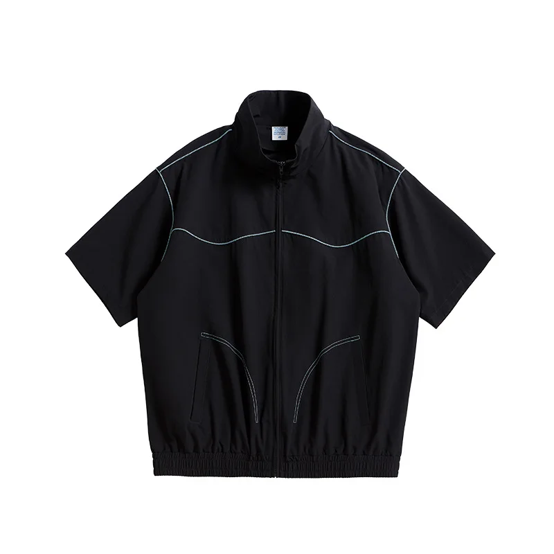 Inf men's wear new fashion brand pure color simple loose sports short sleeve zipper windbreaker coat men's wear 
Inf men's wear new fashion brand pure color simple loose sports short sleeve zipper windbreaker coat men's wear