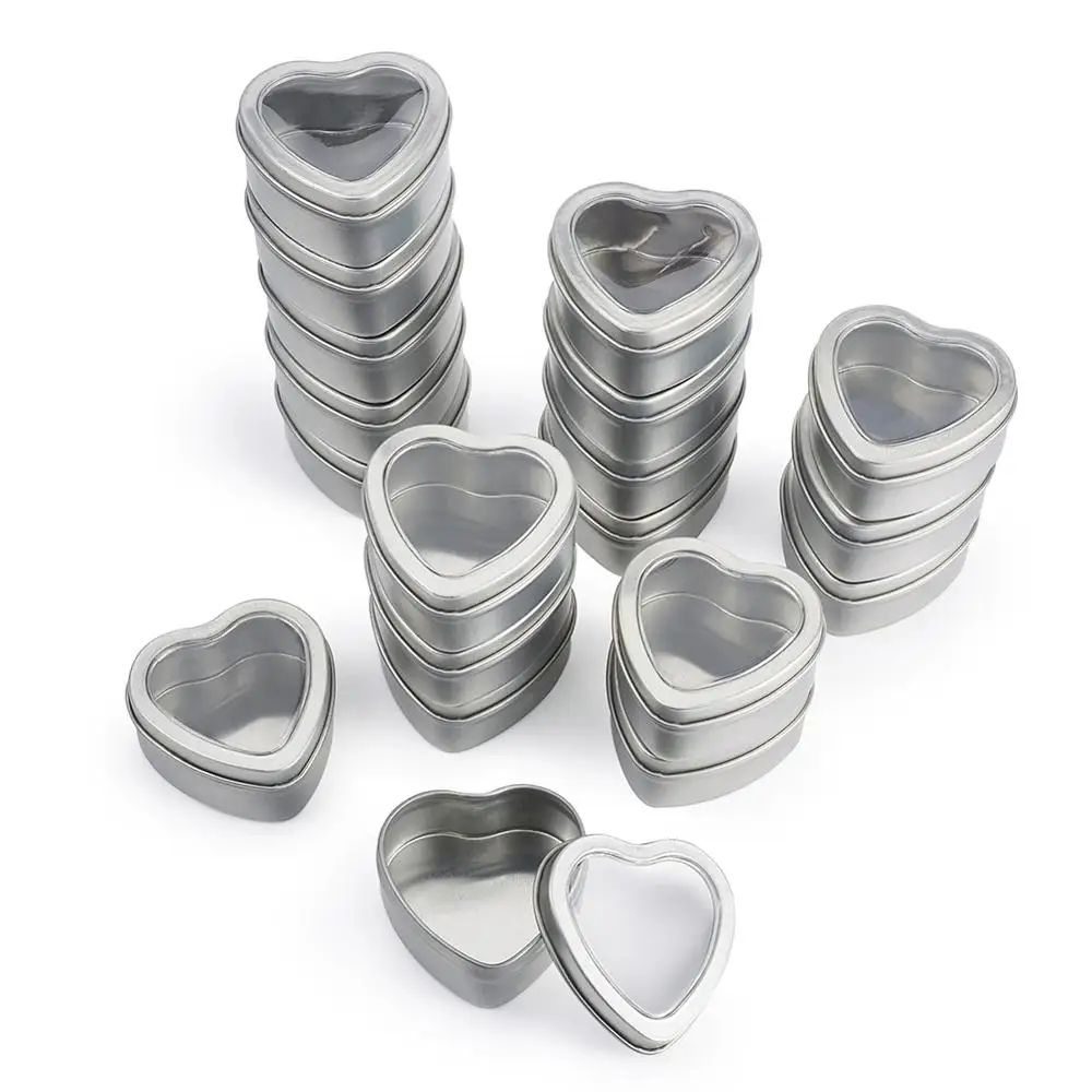 18pcs Tinplate Box Storage Containers for Jewelry Beads Candies with Lip and and Clear Window Heart Platinum 6.05x6x2.75cm
18pcs Tinplate Box Storage Containers for Jewelry Beads Candies with Lip and and Clear Window Heart Platinum 6.05x6x2.75cm