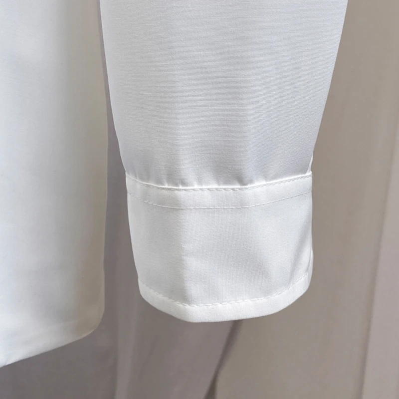TWOTWINSTYLE White Elastic Shirt For Women Lapel Long Sleeve Minimalist Casual Blouse Female Fashion New Clothing 2021 Spring
TWOTWINSTYLE White Elastic Shirt For Women Lapel Long Sleeve Minimalist Casual Blouse Female Fashion New Clothing 2021 Spring