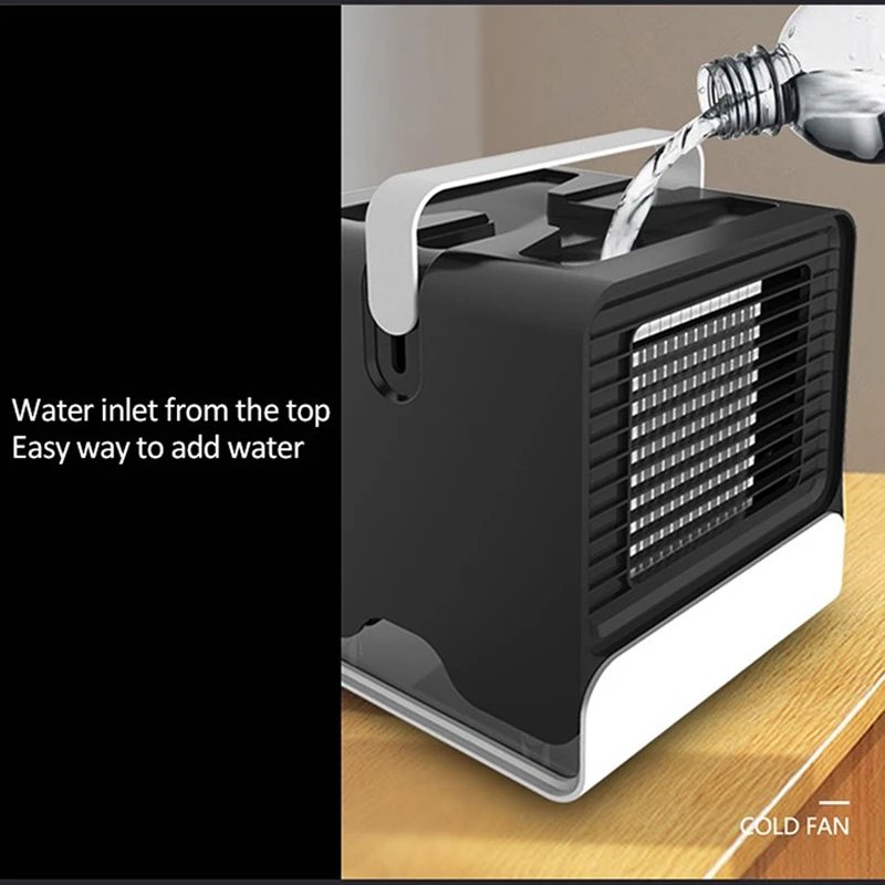 150ML Mini Air Conditiong Personal Space USB Negative Ion Air Cooler Desktop Fan with Handle for Home Office 
150ML Mini Air Conditiong Personal Space USB Negative Ion Air Cooler Desktop Fan with Handle for Home Office