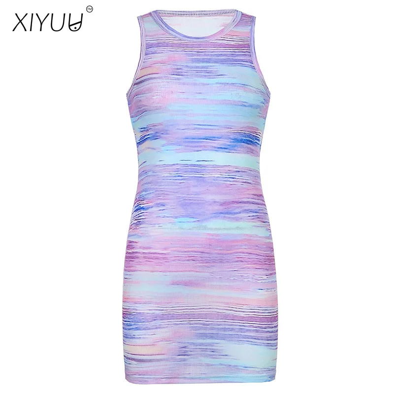 XIYUU Women Summer Dress Color Multicolor Printing Sleeveless Bodycon Mini Dress Sexy Club Party Package Hip Dresses
XIYUU Women Summer Dress Color Multicolor Printing Sleeveless Bodycon Mini Dress Sexy Club Party Package Hip Dresses