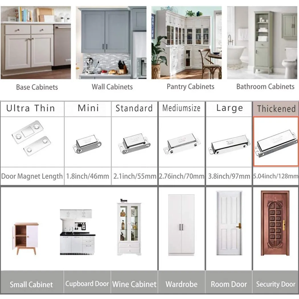 Magnetic Door Catch 304 Stainless Steel Strong Heavy Duty Cupboard Magnets Latch 40KG For Wardrobe Closet Cabinet Kitchen Door
Magnetic Door Catch 304 Stainless Steel Strong Heavy Duty Cupboard Magnets Latch 40KG For Wardrobe Closet Cabinet Kitchen Door