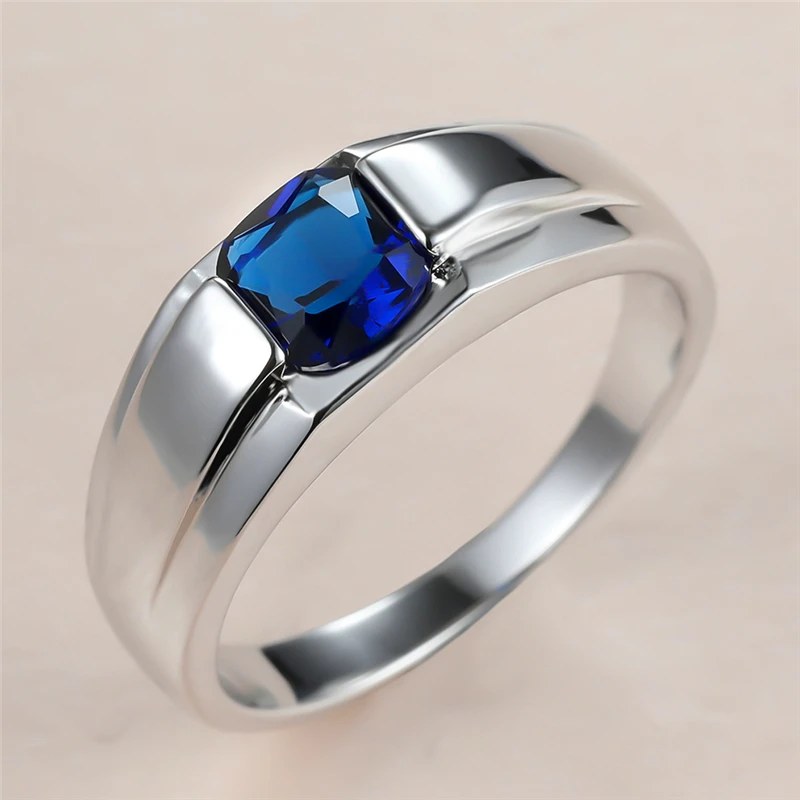Vintage Male Female Blue Crystal Ring Charm Silver Color Wedding Ring Classic Square Zircon Stone Engagement Rings For Women Men
Vintage Male Female Blue Crystal Ring Charm Silver Color Wedding Ring Classic Square Zircon Stone Engagement Rings For Women Men