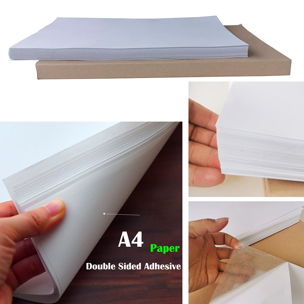 Наклейка формата А4 двусторонняя клейкая бумага для рукоделия карточки ручной