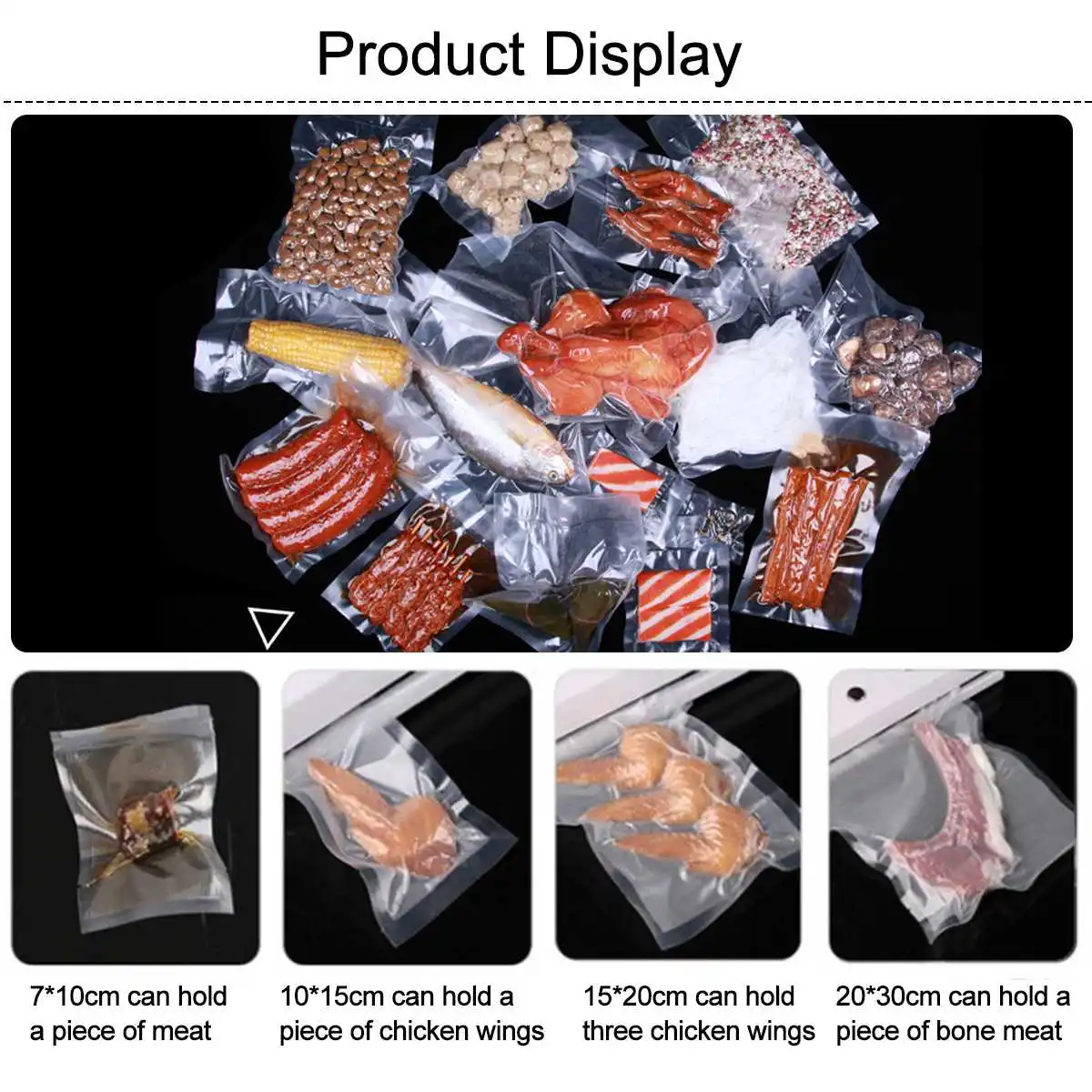 100PCS Vacuum Sealer Plastic Storage Bag For Vacuum Sealing Machine For Pack Food Packaging Rolls Packer Seal Bags 
100PCS Vacuum Sealer Plastic Storage Bag For Vacuum Sealing Machine For Pack Food Packaging Rolls Packer Seal Bags