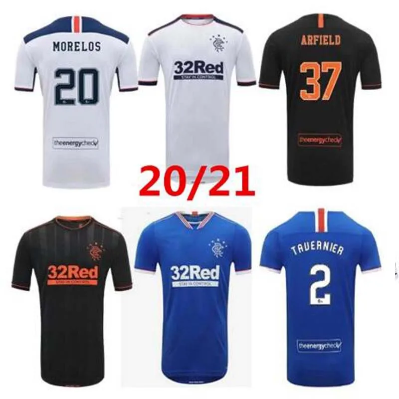 

2020 2021 Glasgow Rangers GERRARD Soccer Jerseys DAVIS KENT MORELOS Home Away Football Shirt TAVERNIER Uniforms