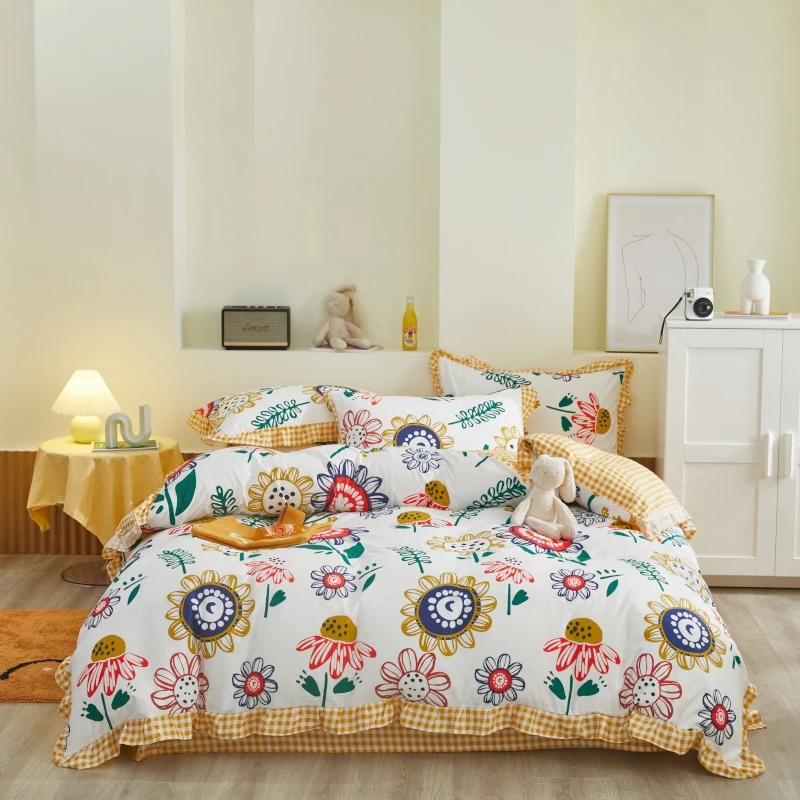 Home Textile Princess Ruffles Duvet Cover Set Twin Bedding Sets 100%cotton Bed Linen Pillowcase American Plant Bedclothes Queen
Home Textile Princess Ruffles Duvet Cover Set Twin Bedding Sets 100%cotton Bed Linen Pillowcase American Plant Bedclothes Queen