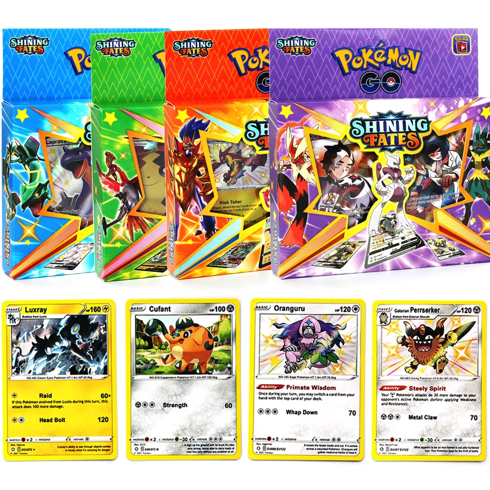 Pokemon English Cards 2021 Latest 54Pcs English Pokemon Card Shining Fates Trade Game Battle Cards Collection Collectable Toys
Pokemon English Cards 2021 Latest 54Pcs English Pokemon Card Shining Fates Trade Game Battle Cards Collection Collectable Toys