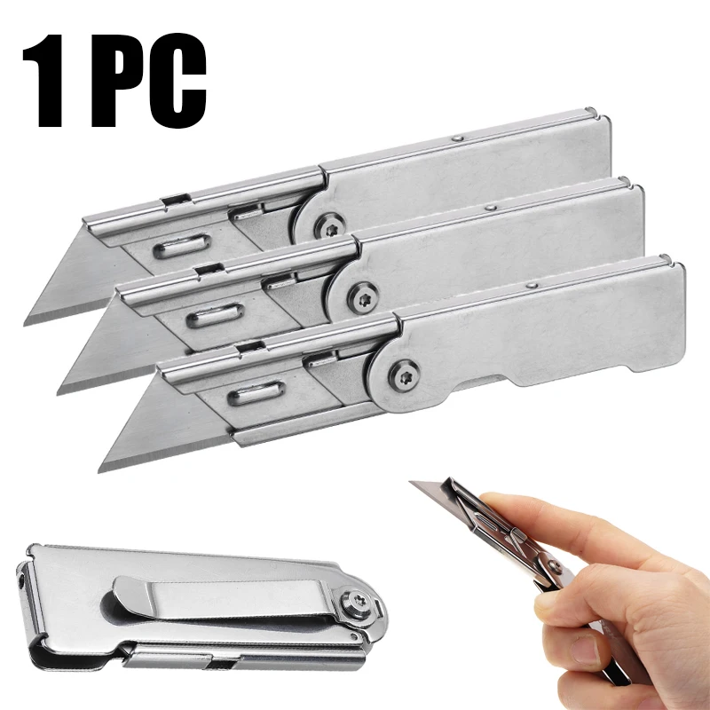 1pc Stainless Steel Folding Utility Knife for Box Paper Cutting Quick Change Mechanism Blade Cutting Knives
1pc Stainless Steel Folding Utility Knife for Box Paper Cutting Quick Change Mechanism Blade Cutting Knives