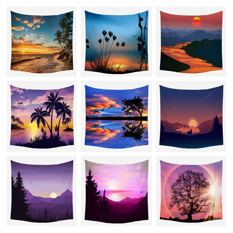 Drop Shipping Sunset Forest Hanging Wall Tapestries Mandala Bohemian Seaside Tapestry Landscape Wallpaper Wall Art Shawl
Drop Shipping Sunset Forest Hanging Wall Tapestries Mandala Bohemian Seaside Tapestry Landscape Wallpaper Wall Art Shawl