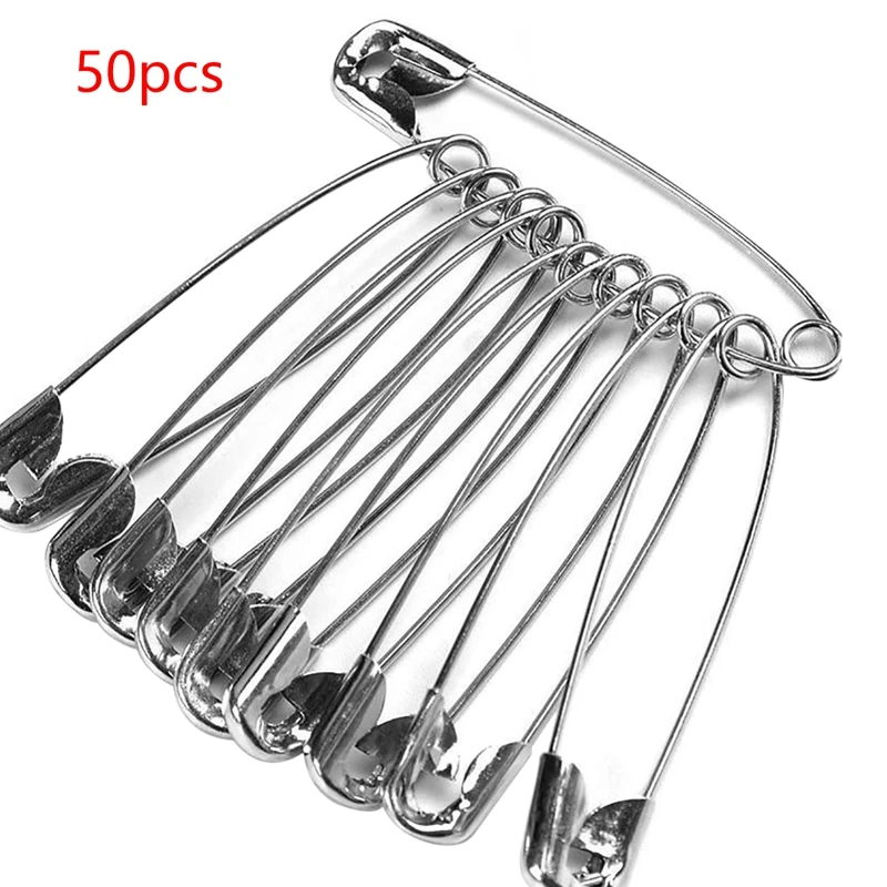 50Pcs Safety Pins DIY Sewing Tools Accessory Silver Metal Needles Large Safety Pin Apparel Accessories (Extra Large)
50Pcs Safety Pins DIY Sewing Tools Accessory Silver Metal Needles Large Safety Pin Apparel Accessories (Extra Large)