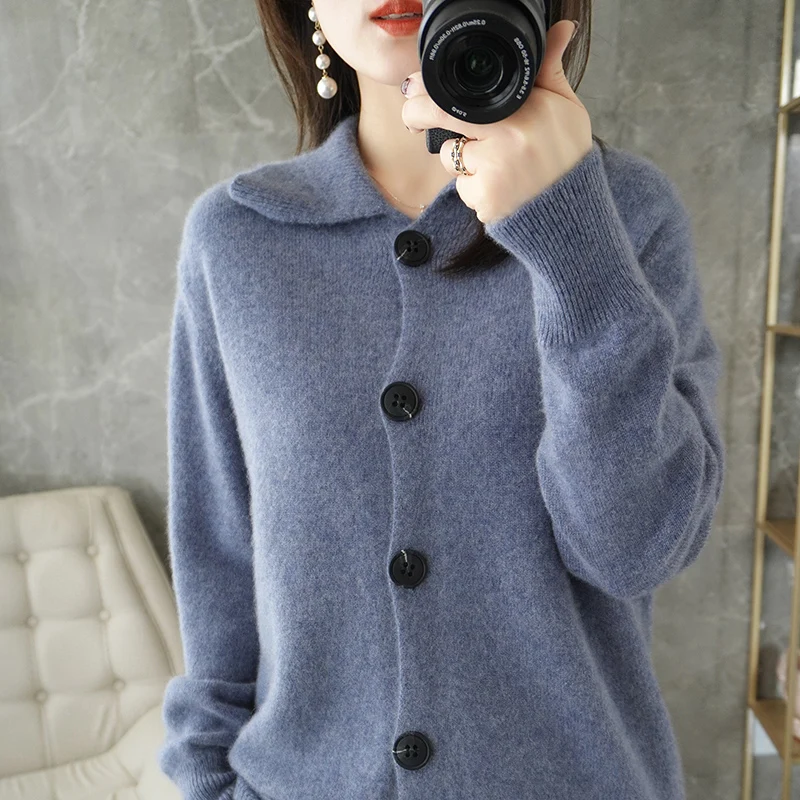 2021 Spring Autumn New Cashmere Cardigan Women's Short Long-Sleeved Jacket Wild Knitted Large Size Thick Sweater 100% Wool Coat
2021 Spring Autumn New Cashmere Cardigan Women's Short Long-Sleeved Jacket Wild Knitted Large Size Thick Sweater 100% Wool Coat