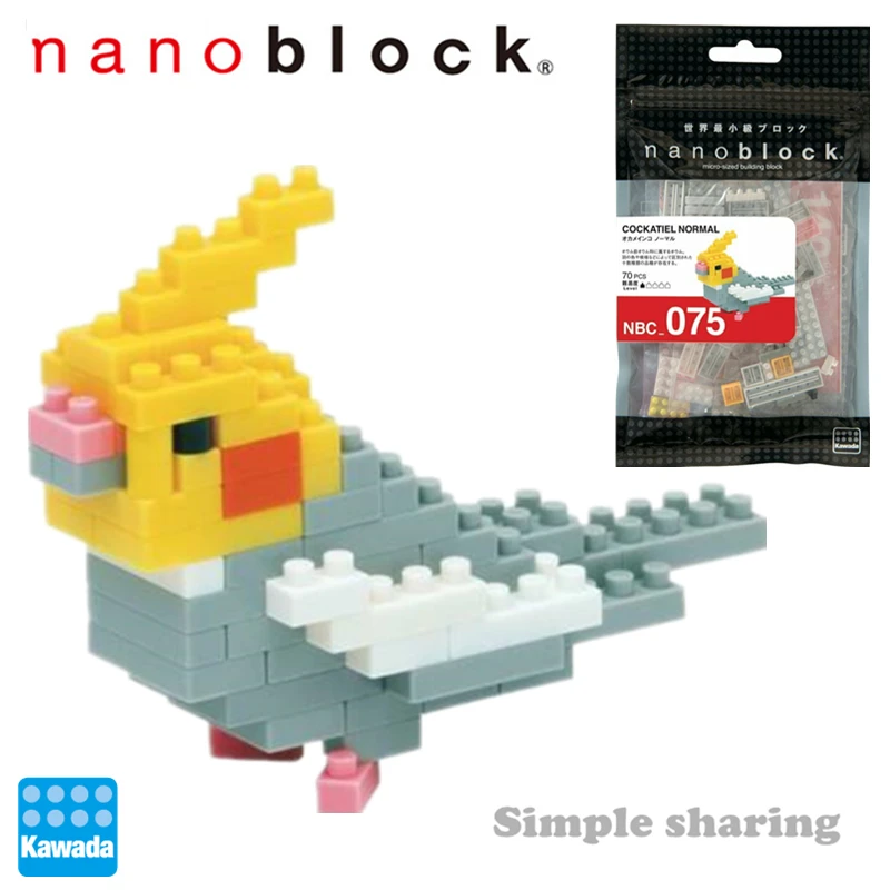 Новый Nanoblock Cockatiel NBC 075 аниме алмаз мини микро размер строительные блоки