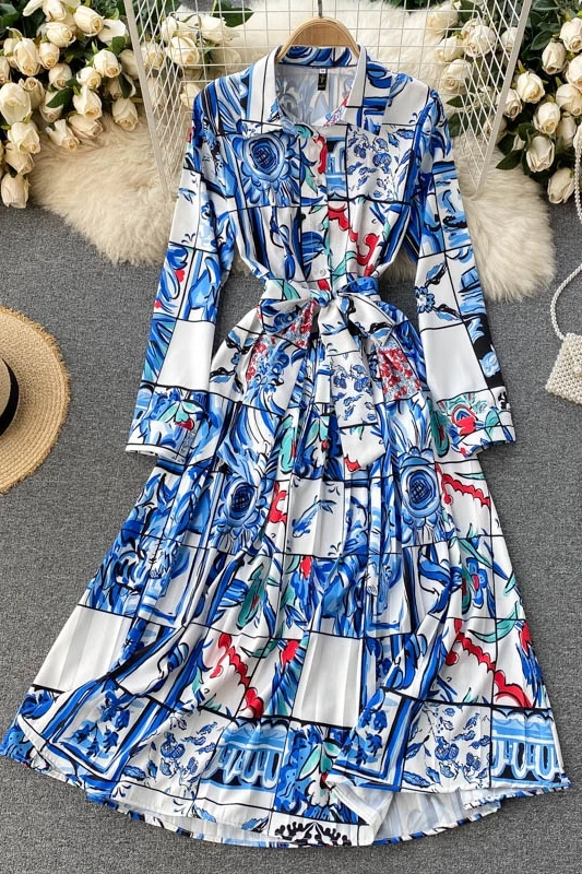 Women's Vintage Long Sleeve Shirt Dress Summer Autumn Turn Down Collar A Line Long Dress Ladies Streetwear Single Breasted Dress
Women's Vintage Long Sleeve Shirt Dress Summer Autumn Turn Down Collar A Line Long Dress Ladies Streetwear Single Breasted Dress
