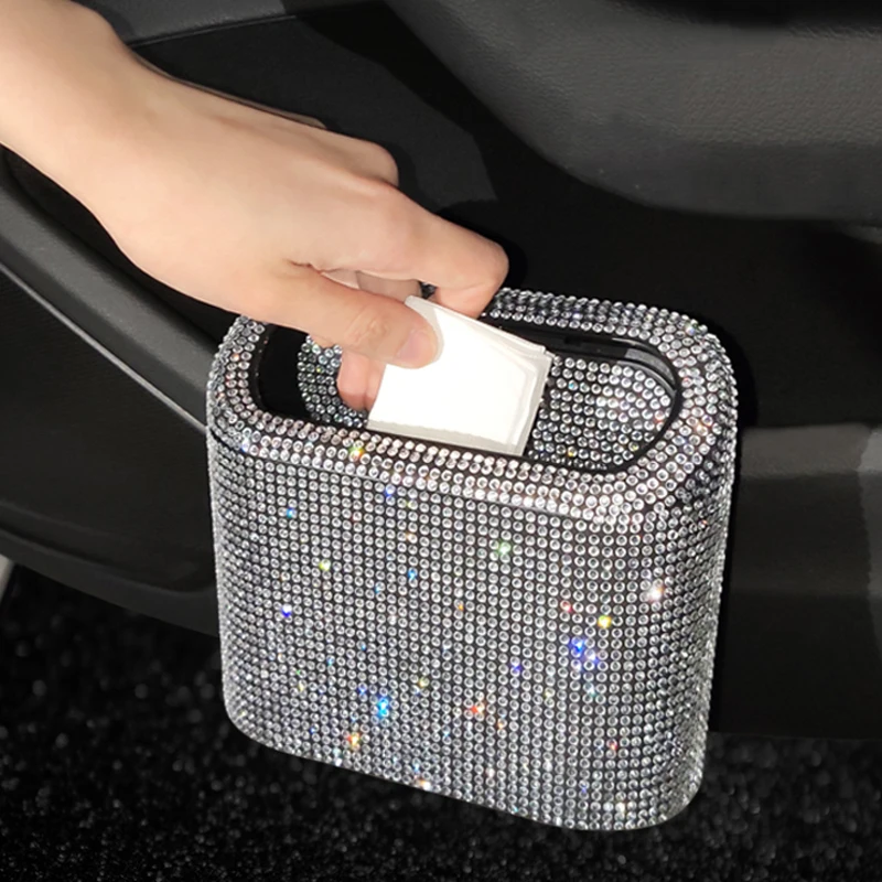 Diamond Crystal Car Trash Can Bin with Lid Leakproof Mini Vehicle Trash Bin Glitter Garbage Dustbin Organizer Container Bag
Diamond Crystal Car Trash Can Bin with Lid Leakproof Mini Vehicle Trash Bin Glitter Garbage Dustbin Organizer Container Bag