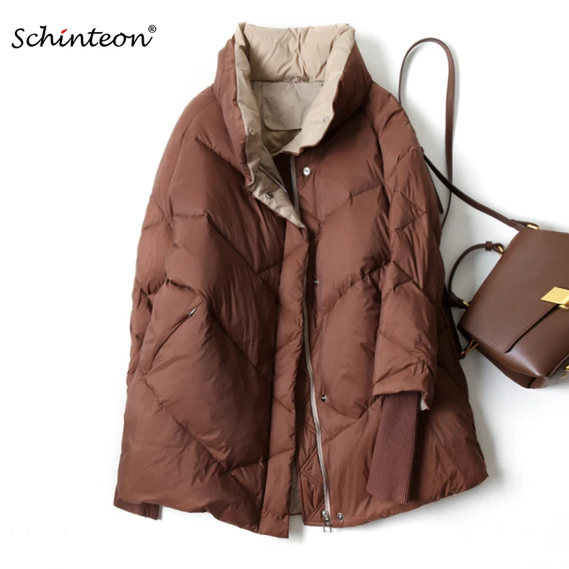 Schinteon Women 90% White Down Jacket Loose Casual Over Size Autumn Winter Outwear Stand Collar High Quality Warm Coat New
Schinteon Women 90% White Down Jacket Loose Casual Over Size Autumn Winter Outwear Stand Collar High Quality Warm Coat New