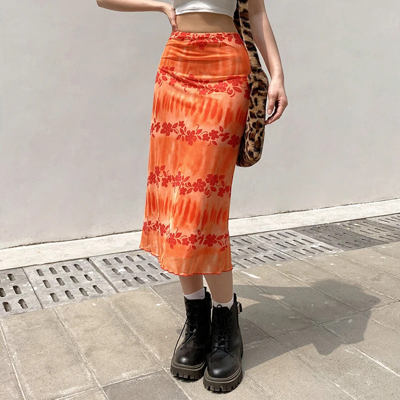 2021 Summer Straight Midi Skirt Vintage Korean Streetwear Floral Elegant High Waist Women Skirts Mesh Double Layer Boho Bottoms
2021 Summer Straight Midi Skirt Vintage Korean Streetwear Floral Elegant High Waist Women Skirts Mesh Double Layer Boho Bottoms