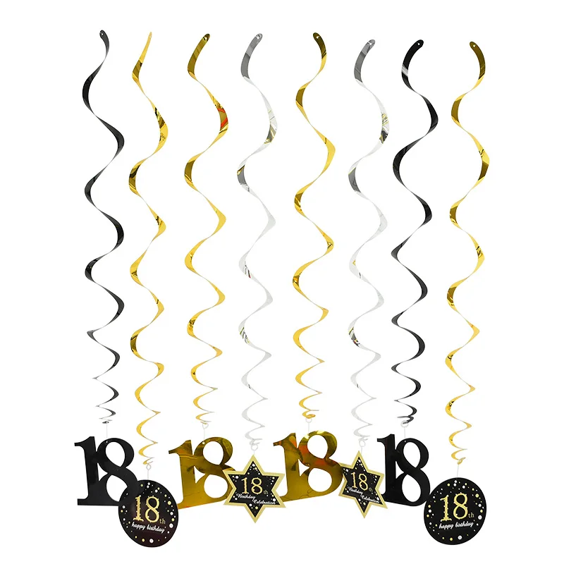 8pcs/set Hanging Swirls Ceiling Decor Happy Birthday Swirl Banners for 18 21 30 40 50 60 Birthday Anniversary Party Decorations
8pcs/set Hanging Swirls Ceiling Decor Happy Birthday Swirl Banners for 18 21 30 40 50 60 Birthday Anniversary Party Decorations