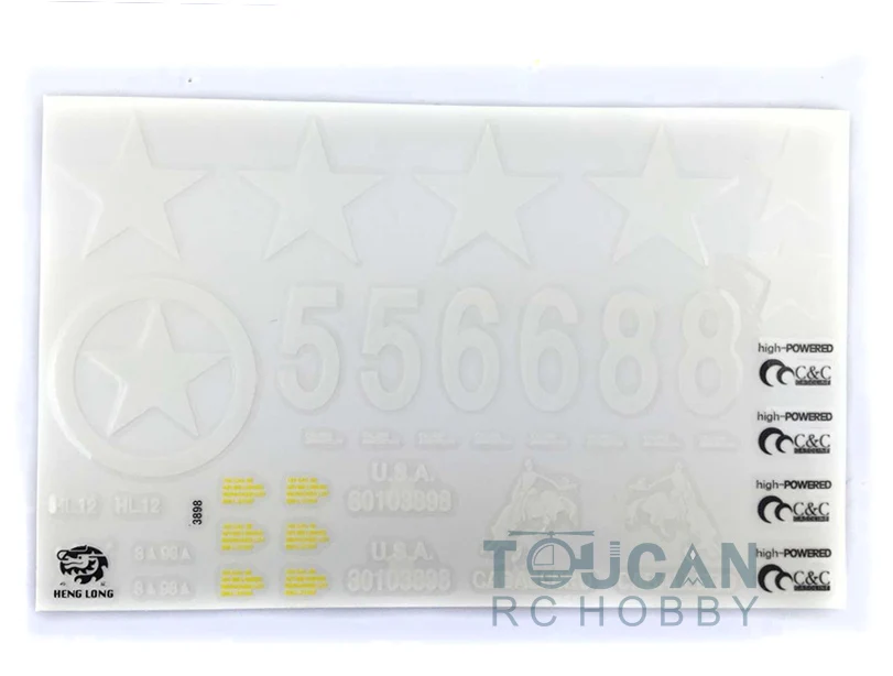 US Stock Heng Long 1/16 USA M4A3 Sherman RC Tank Model 3898 Decal Decoration Sticker TH00447-SMT4 
US Stock Heng Long 1/16 USA M4A3 Sherman RC Tank Model 3898 Decal Decoration Sticker TH00447-SMT4