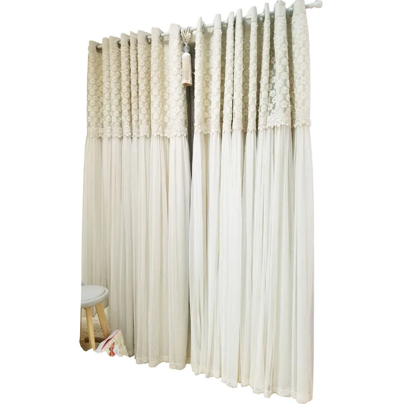 Romantic Korean Flower Embroidered Flower Curtains Stamen Bead Decoration Beige Princess Skirt Curtain for Living Room Bedroom
Romantic Korean Flower Embroidered Flower Curtains Stamen Bead Decoration Beige Princess Skirt Curtain for Living Room Bedroom