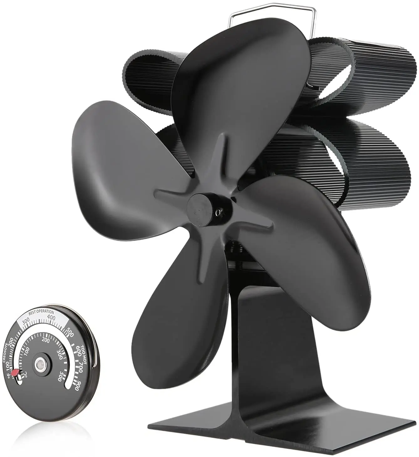 Heat Powered 4-Blade Stove Fan for Wood Fireplace Fan for Wood/Log Burner/Fireplace/Gas/Pellet Silent Efficient with Thermometer
Heat Powered 4-Blade Stove Fan for Wood Fireplace Fan for Wood/Log Burner/Fireplace/Gas/Pellet Silent Efficient with Thermometer