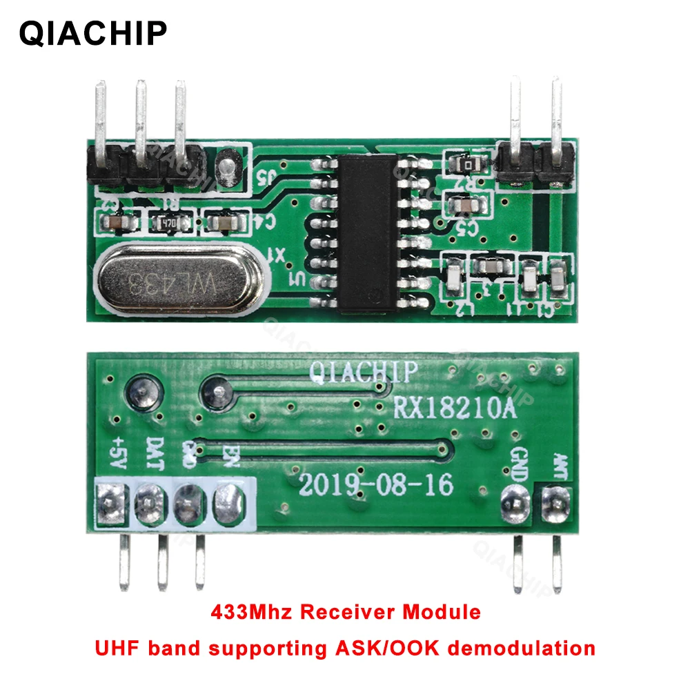 QIACHIP 1PCS 433 MHz Universal RF Receiver Module Superheterodyne UHF ASK/OOK Demodulation Wireless 433.92Mhz Remote Switch
QIACHIP 1PCS 433 MHz Universal RF Receiver Module Superheterodyne UHF ASK/OOK Demodulation Wireless 433.92Mhz Remote Switch